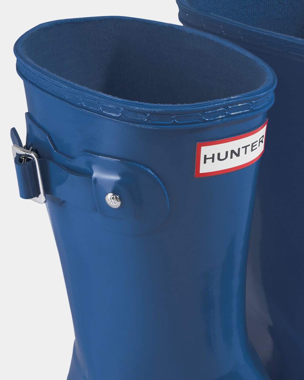 Women Hunter Original Tour Foldable Gloss | Short Rain Boots Blue | NZ-69481-MSKF